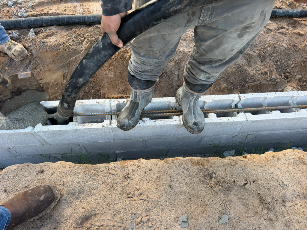 Concrete poured for stem wall foundation in Palatka Florida